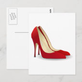 Rot-High-Heels Postkarte (Vorne/Hinten)