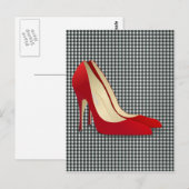 Rot-High-Heels Postkarte (Vorne/Hinten)