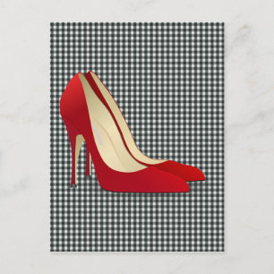 Rot-High-Heels Postkarte