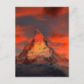 Rot-Himmel der Gebirgsschweiz Matterhorn Zermatt Postkarte (Vorderseite)