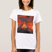 Rot-Himmel der Gebirgsschweiz Matterhorn Zermatt T-Shirt (Vorderseite)