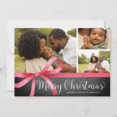 Rot | Holiday Foto Collage Card Feiertagskarte (Vorderseite)