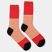 Rot + Horizontale Streifen Socken (Rechts)