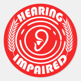 Rot - Hörstörungen Runder Aufkleber