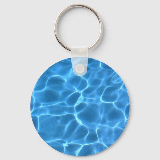 Rot I Liebe Schwimmbad Blau Schwimmbad Schlüsselanhänger (Rückseite)