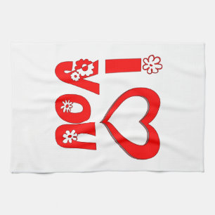 Rot Ich liebe Dich Küchenhandtuch Geschirrtuch