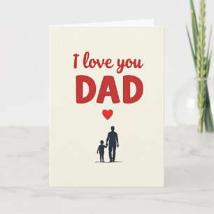 Rot Ich liebe dich Papa Karte