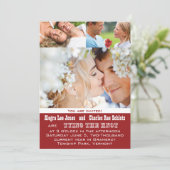 Rot Ihr Foto Hochzeitseinladungen Einladung (Stehend Vorderseite)