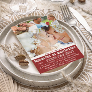 Rot Ihr Foto Hochzeitseinladungen Einladung