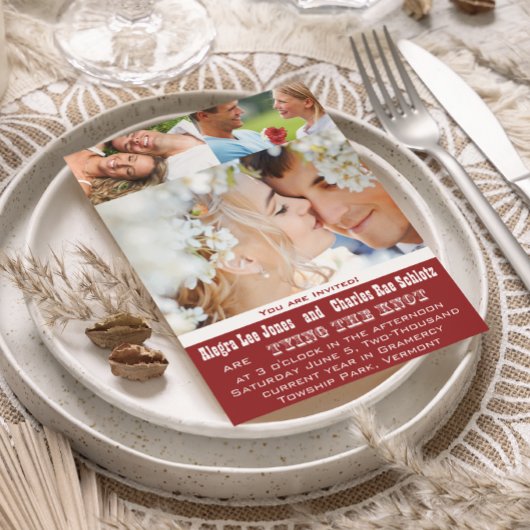 Rot Ihr Foto Hochzeitseinladungen Einladung