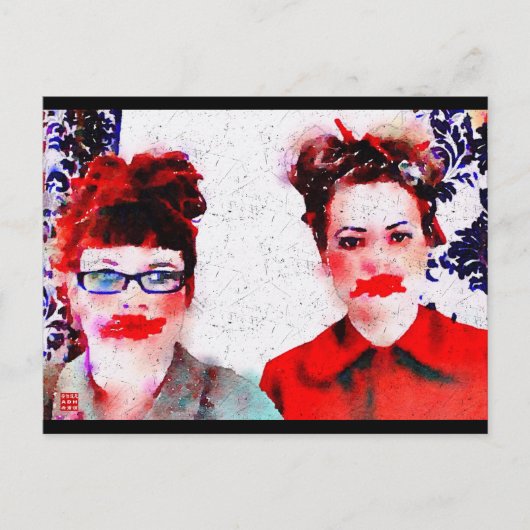 Rot im Gesicht Postkarte (Vorderseite)