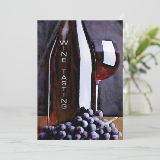 Rot im Schatten Weinprobe Einladung (Stehend Vorderseite)