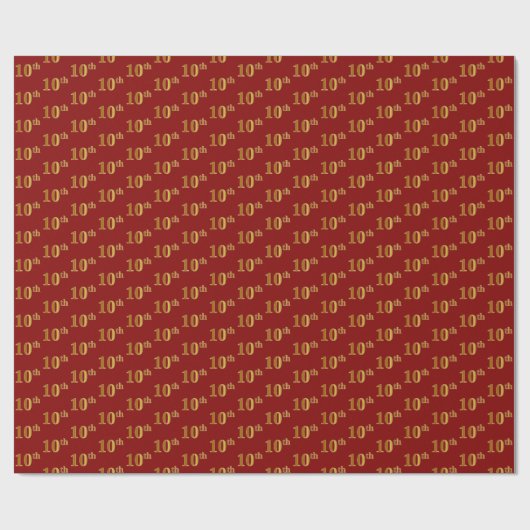 Rot, Imitate Gold 10. (10.) Event Wrapping Paper Geschenkpapier (Flach)