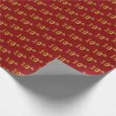 Rot, Imitate Gold 10. (10.) Event Wrapping Paper Geschenkpapier (Ecke)