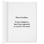 Rot, Imitate Gold 15. Hochzeitstag + Name (Innen (Rechts))