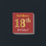Rot, Imitate Gold 18. Geburtstag, mit Individuelle Post-it Klebezettel<br><div class="desc">This Note Design Feys hat like Nachricht "First-Name's 18th Birthday!", with the "18th" having a Fake/imitation gold-like coloring look, wir haben red colored background. The name can be personalized. Notes like these could perhaps be used as decorations at a birthday party for somebody who is celebrating their eighteenth birthday. [~...</div>