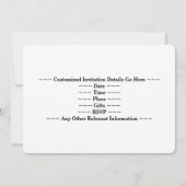 Rot, Imitate Gold 40. Geburtstag Party + Individue Einladung (Rückseite)