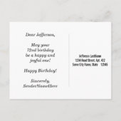 Rot, Imitate Gold 72. Geburtstag + Individuelle Na Postkarte (Rückseite)