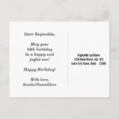 Rot, Imitate Gold 84. Geburtstag + Individuelle Na Postkarte (Rückseite)