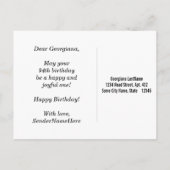 Rot, Imitate Gold 94. Geburtstag + Individuelle Na Postkarte (Rückseite)