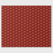 Rot, Imitate Gold 9. (9.) Event Wrapping Paper Geschenkpapier (Flach)