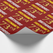 Rot, Imitate/Nachahmungen Gold, "73. BIRTHTAG" Geschenkpapier (Ecke)