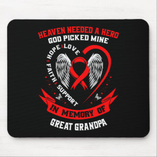 Rot in Erinnerung an die große Grandpa-Herzkrankhe Mousepad