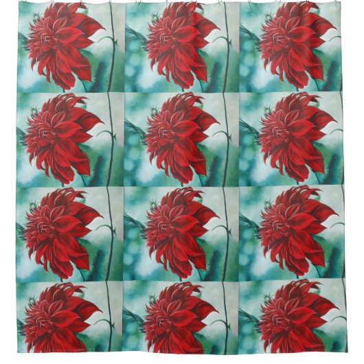 Rot in Furry Duschvorhang (Vorderseite)