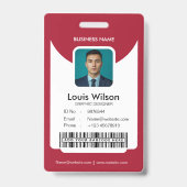 Rot | Individuell anpassbare Mitarbeiter-ID-Untern Ausweis (Vorderseite)