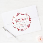 Rot Italienisch Das ist Amore Pizza Pasta Brautpar Runder Aufkleber (Umschlag)