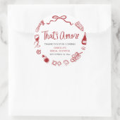 Rot Italienisch Das ist Amore Pizza Pasta Brautpar Runder Aufkleber (Tasche)