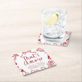 Rot Italienisch Das ist Pizza Probe Dinner Rechteckiger Pappuntersetzer (Vor Ort)