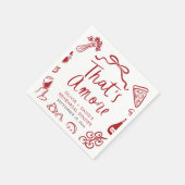 Rot Italienisch Das ist Pizza Probe Dinner Serviette (Ecke)