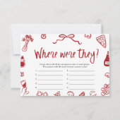 Rot Italienisch, wo sie Brautparty Game Einladung (Vorderseite)