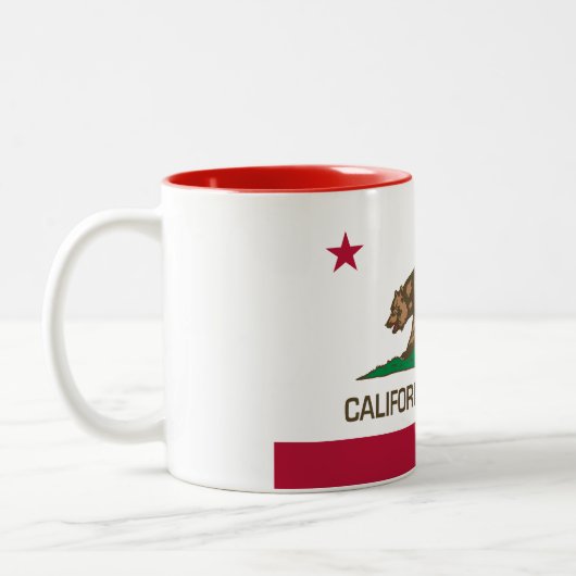 Rot Kalifornien-Republik-(Staats-Flagge) Zweifarbige Tasse (Links)