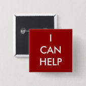 Rot, kann ich helfen, freiwillige Knopf-Wohltätigk Button (Vorne & Hinten)