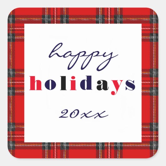 Rot Kariert - Aufkleber am Platz (Vorderseite)