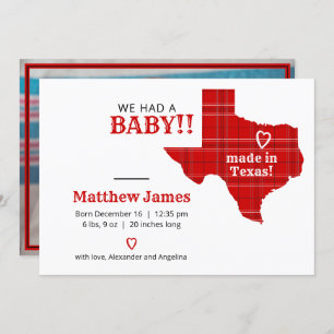 Rot Kariert aus Texas Horizontal Foto Ankündigung