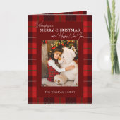 Rot Kariert Frohe Weihnachten 1 Foto (Vorderseite)