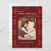 Rot Kariert Frohe Weihnachten 1 Foto (Vorderseite)