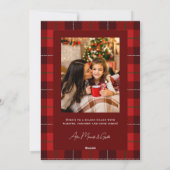 Rot Kariert Frohe Weihnachten 1 Foto (Rückseite)