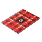 Rot Kariert mit benutzerdefinierter Monogramm Notizblock (Linke Seite)