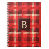 Rot Kariert mit benutzerdefinierter Monogramm Notizblock (Vorderseite)