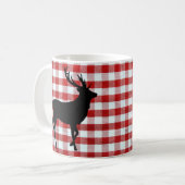 Rot kariert mit Schwarzwild Kaffeetasse (Vorderseite Links)