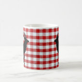 Rot kariert mit Schwarzwild Kaffeetasse (Mittel)