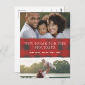 Rot Kariert Neue Zuhause für Holidays Foto Moving Postkarte (Vorne/Hinten)