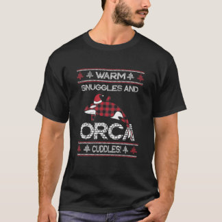 Rot Kariert Plaided Warm Snuggles Orca Cuddles Chr T-Shirt