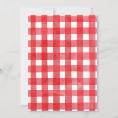 Rot Kariert sind wir begeistert Angeln 1. Geburtst Einladung (Rückseite)