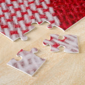 Rot kariert: Stoff Tischdecken Textur. Puzzle (Seite)