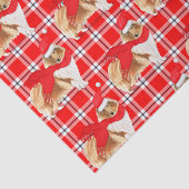 Rot Kariert und Weihnachten Rough Collie Lover Hol Seidenpapier (Ausschnitt)